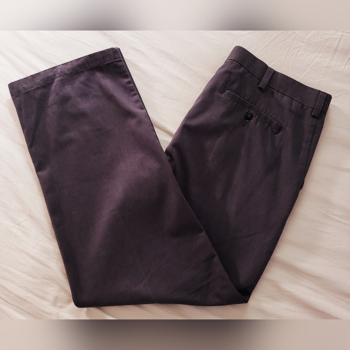 Croft & Barrow Greyish Brown Flat Front Dress Pants